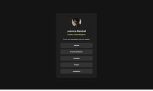 Screenshot of my completed mobile version of the Social Links Profile challenge from Frontend Mentor